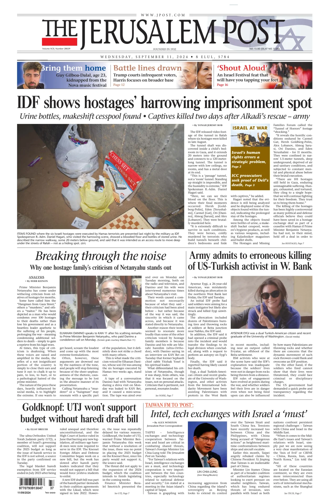 Prima-pagina-the jerusalem post-edizione-di-oggi-Array